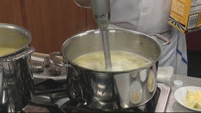 Chef Jim Oppat Shares Andiamo Potato & Leek Soup with Butter Roasted Shrimp Recipe