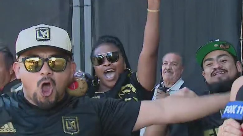 Fans celebrate LAFC's MLS Cup championship