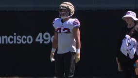 49ers RB Christian McCaffrey at practice