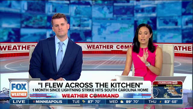 ‘I just went airborne’: Man struck by lightning while inside home in South Carolina