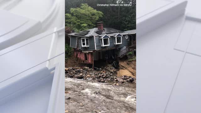 Watch: Connecticut home collapses amid historic flooding