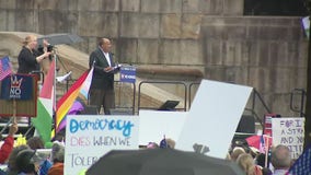 Martin Luther King III gives speech during No Kings Day protest in Philly