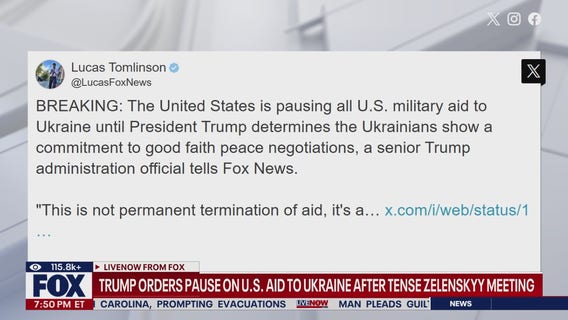 Trump pauses aid to Ukraine after Oval Office clash with Zelenskyy