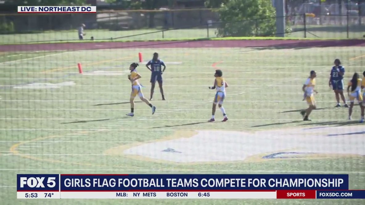 Girls' flag football teams compete for championship