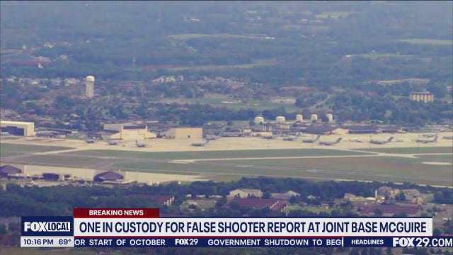 Government employee accused of falsely reporting active shooter at Joint Base McGuire-Dix-Lakehurst