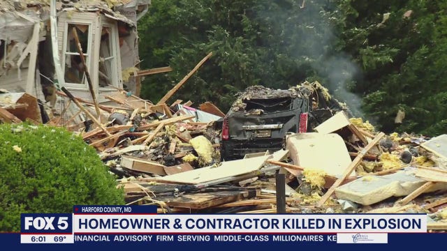 73-year-old homeowner, BGE contractor killed after house explodes in Maryland neighborhood