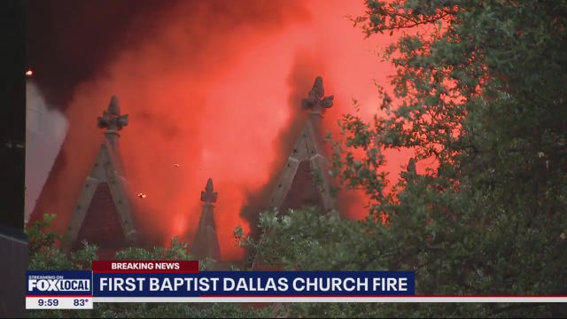 Downtown Dallas fire: First Baptist Dallas historic sanctuary partially destroyed