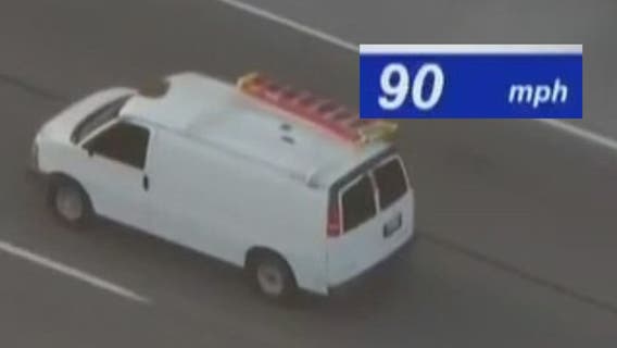 Van leads police chase along 101 Freeway