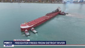 Freighter freed from Detroit River