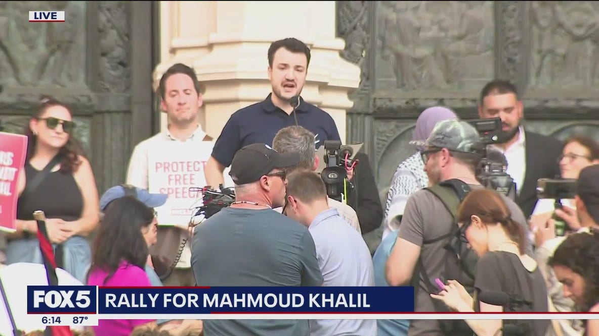 Rally held for recently released activist Mahmoud Khalil