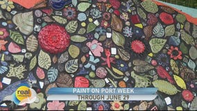 Paint on Port Week; Student artwork featured in community mural