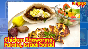 Dinner DeeAs: Chicken Shawarma, Falafel, Israeli Salad