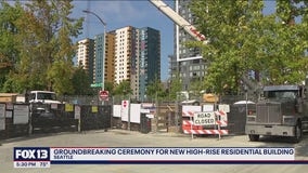 Mayor Harrell at groundbreaking ceremony for new high-rise