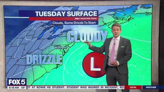 DC weather: Tuesday morning drizzle clears by afternoon