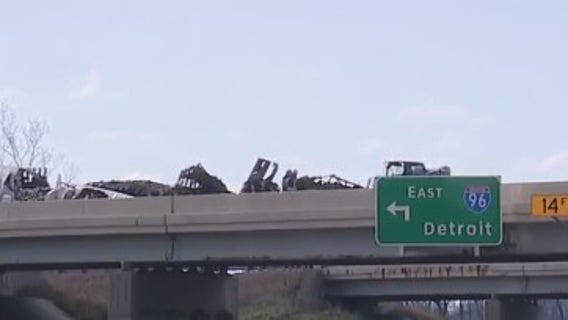 Four killed, 17 injured in fiery wreck on I-96 in mid-Michigan after semi-truck slams into traffic jam