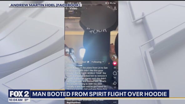 Man booted from Spirit flight over hoodie