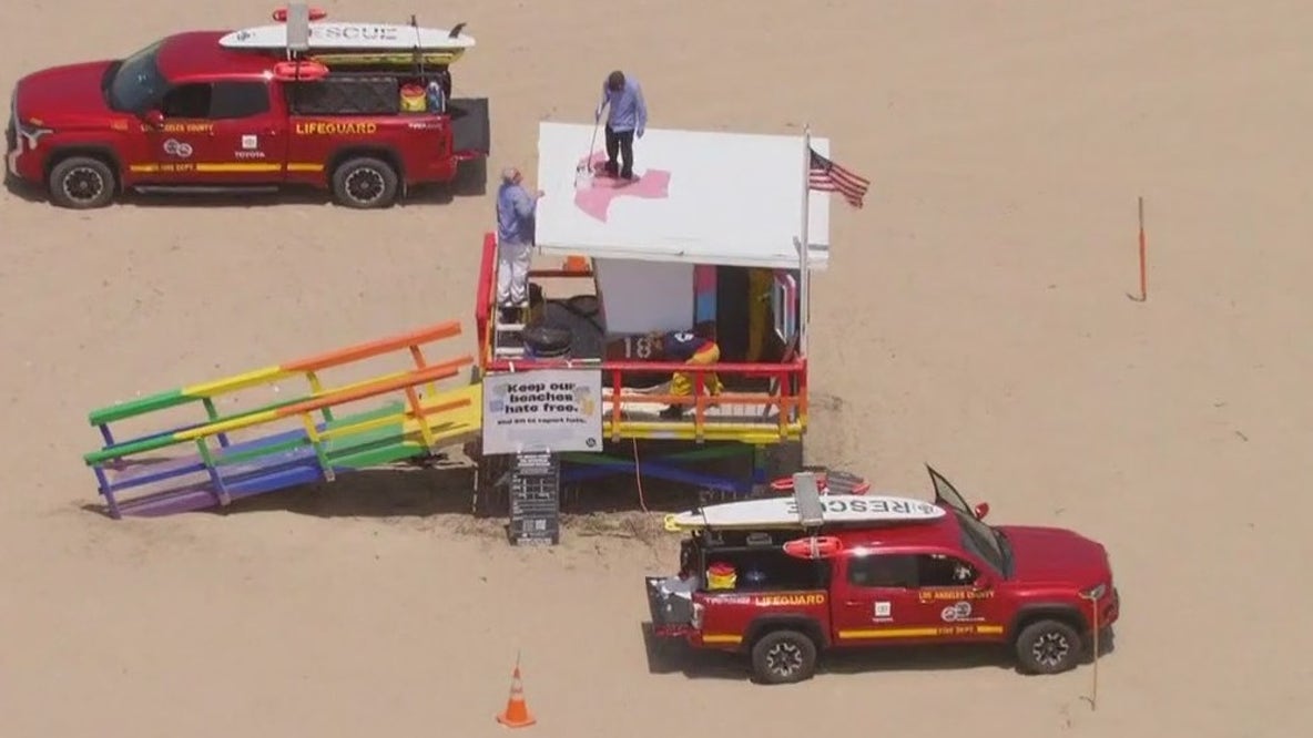 Pride lifeguard tower vandalized