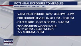 Possible measles exposure in Bellevue, Seattle, Woodinville