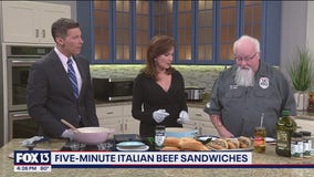 Five-minute Italian beef sandwiches