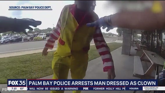 Video: Florida man dressed as clown taken down by officers for allegedly trespassing