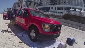 Video shows moments after girls runover on beach