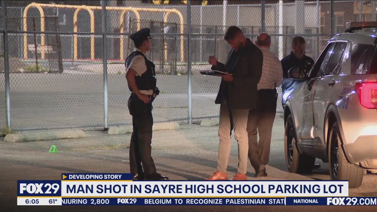 Man shot in back overnight in parking lot of Philadelphia high school