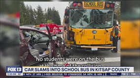 Watch: Car slams into school bus in WA