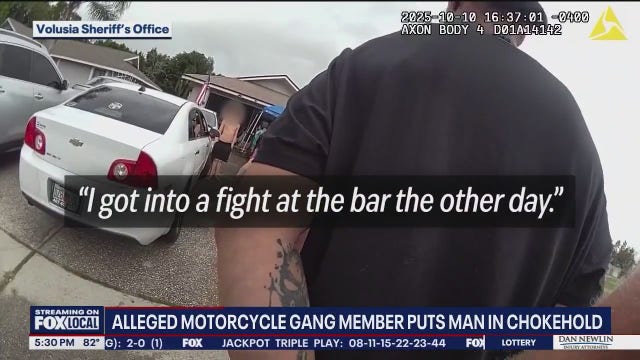 Motorcycle gang member put man in chokehold after bar joke, deputies say