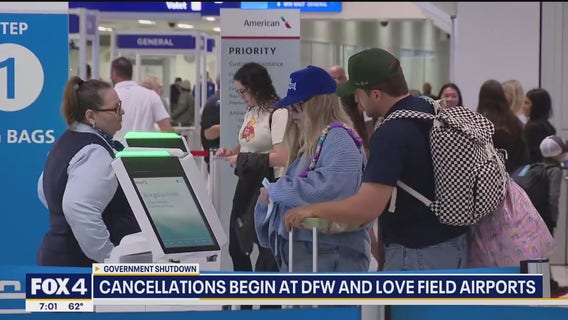 Cancellations begin at DFW and Love Field airports