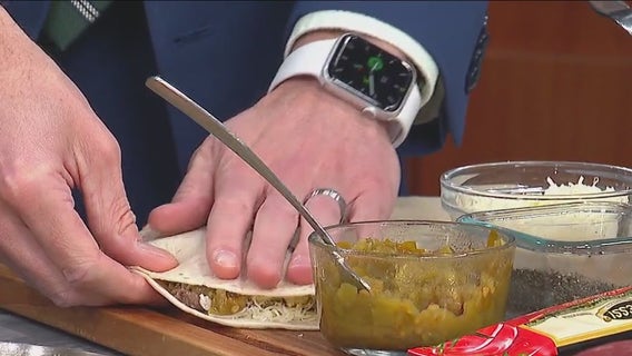 Shredded beef & egg quesadillas; cheesy beef artichoke dip: recipe