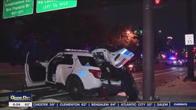 Philadelphia police officer, 3 others hospitalized after crash violent crash