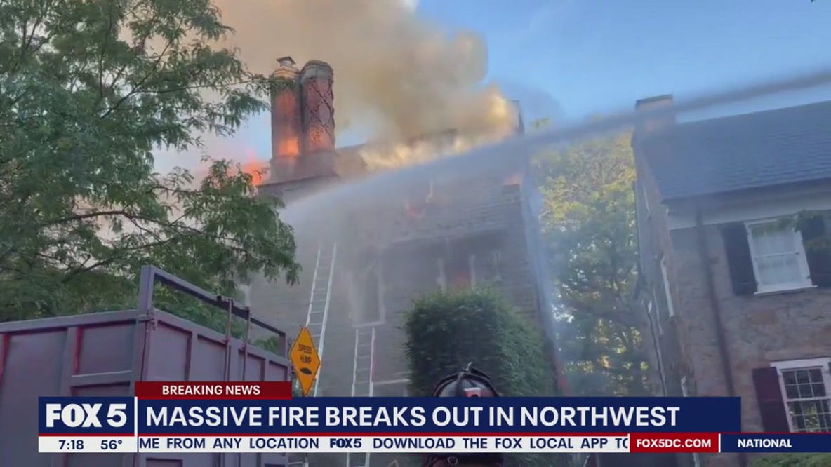 Massive fire engulfs Kalorama mansion in DC