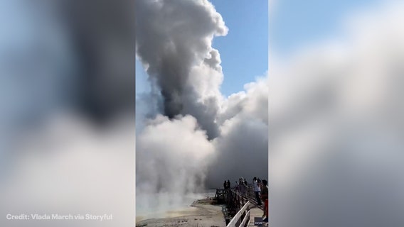 Watch: Yellowstone’s Biscuit Basin explosion sends debris skyward