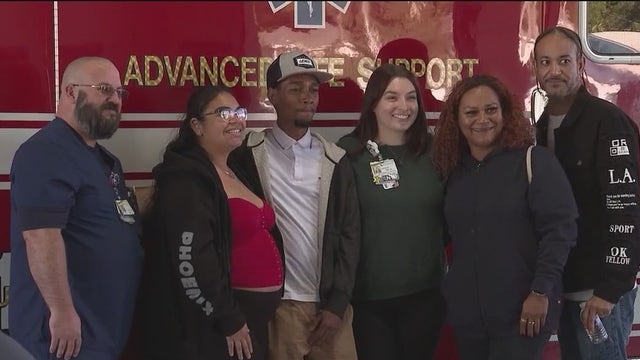 Bicyclist who survived near-fatal crash reunites with first responders