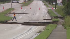 Hurricane Milton damage: 17-92 washes out near Orange City