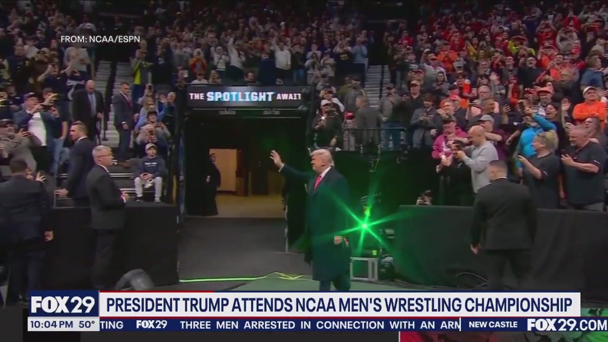 President Trump attends NCAA Men's Wrestling Championship