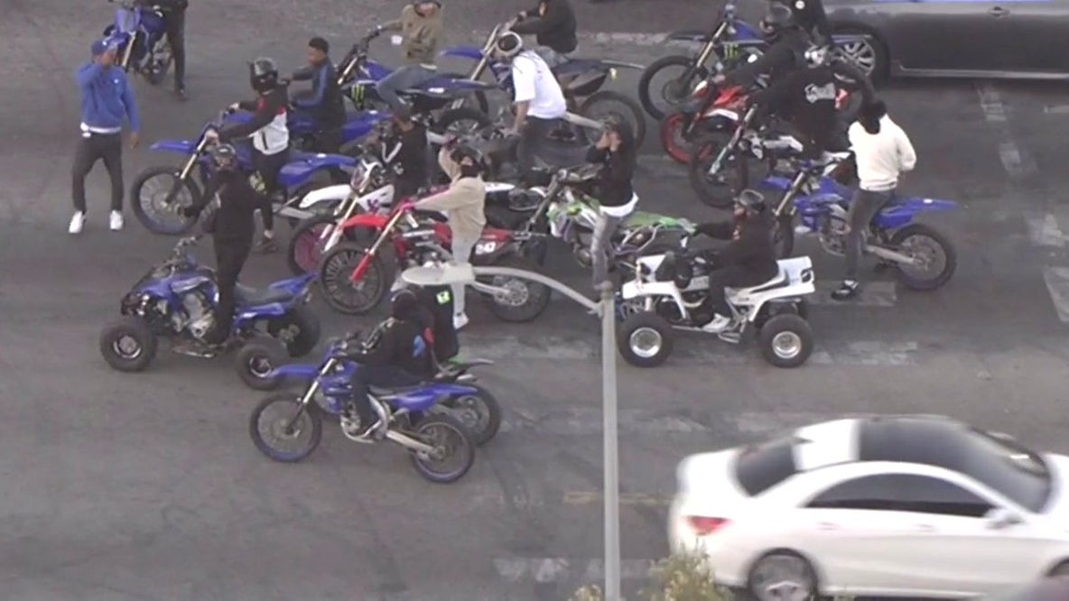 Dozen of riders join police chase