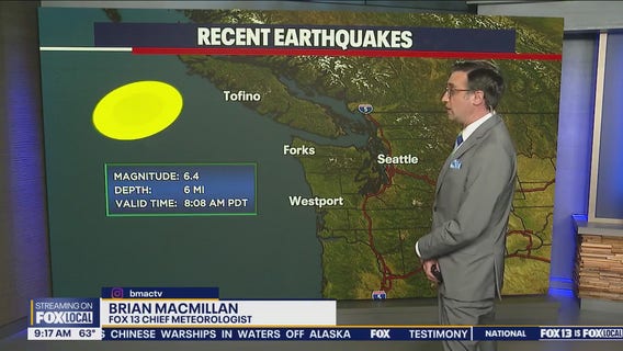 6.4 and 5.4 magnitude earthquakes strike near Vancouver Island