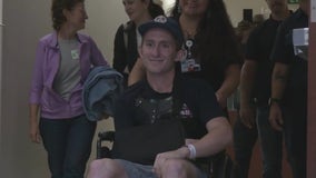 OC firefighter injured in crash returns home