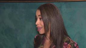 Amanda Edwards addresses supporters on election night