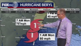 Hurricane Beryl close to Texas landfall