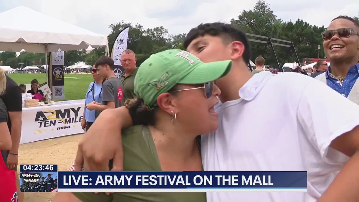"I love you ma!" Sweet moment at the Army 250 Festival in Washington, D.C.