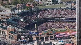 Record-setting crowd fills Comerica for Tigers first playoff game since 2014