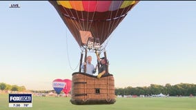 Dan Godwin goes up in hot air balloon