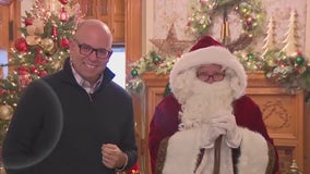 Santa visits The Pabst Mansion