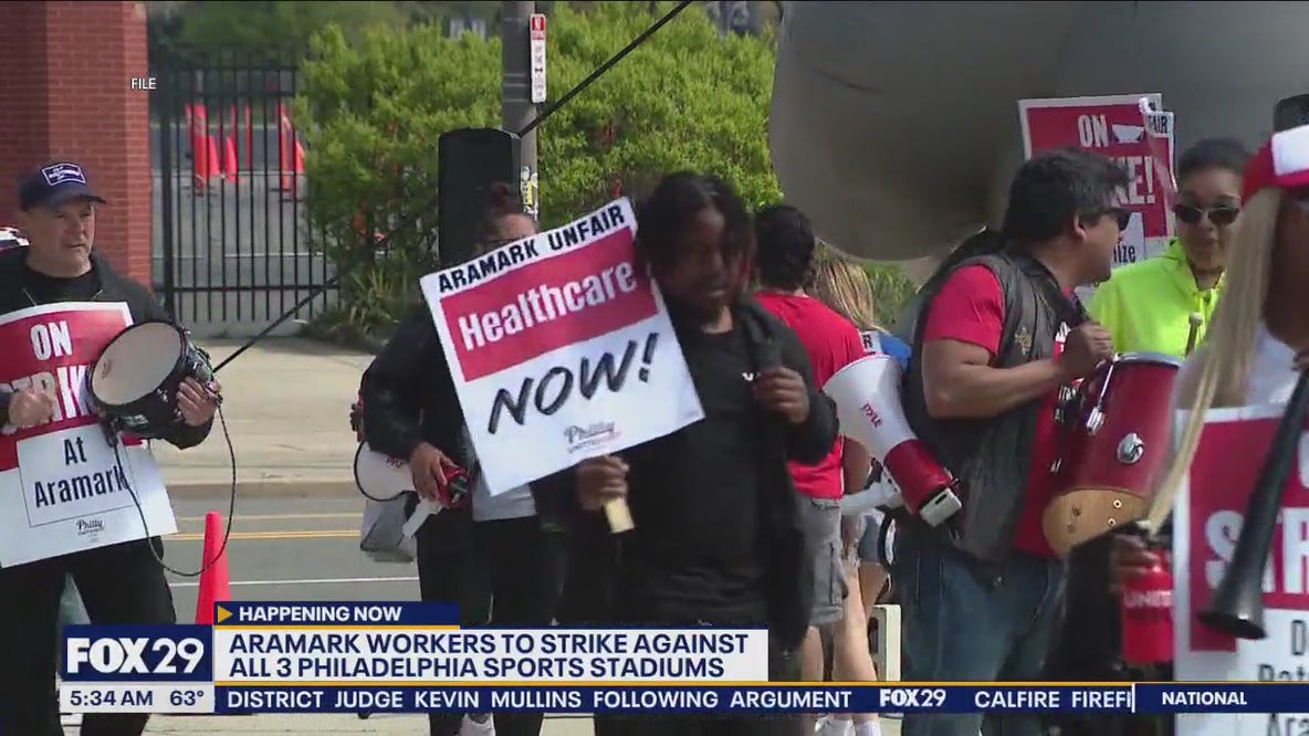 Aramark workers strike at all 3 Philadelphia sports stadiums