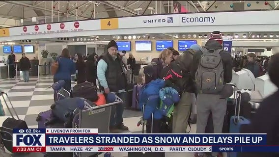 Travelers stranded as snow and delays pile up
