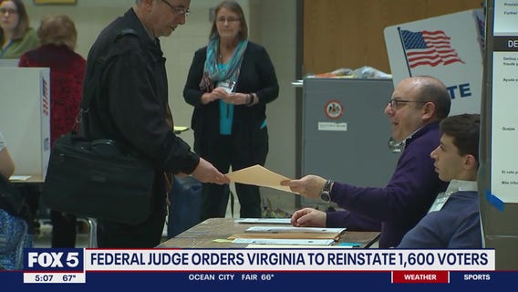 Virginia must restore 1,600 voter registrations purged ahead of election, judge rules