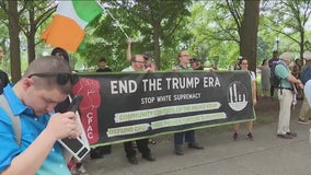 Chicago protesters rally outside NABJ Convention during Trump visit