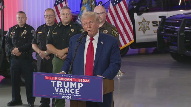 Donald Trump visits Howell, Michigan law enforcement, promises 'We'll protect them'